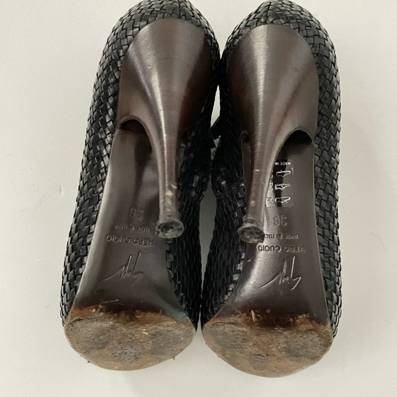 Giuseppe Zanotti Woven Leather Patent Toe Cap Stiletto booties 36 6 black - Picture 9 of 16